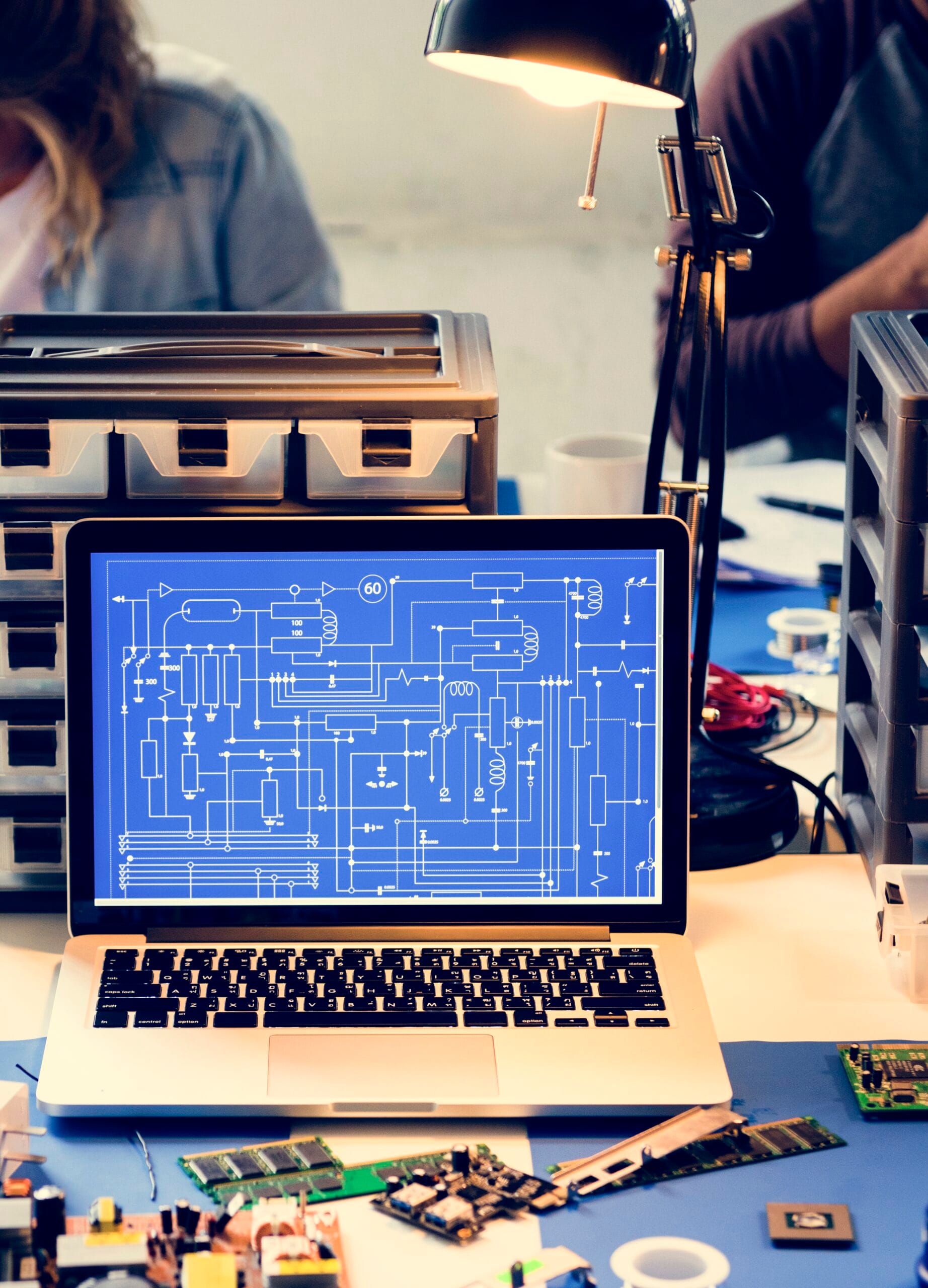 Computer laptop showing electronic circuit pattern | Bpointer