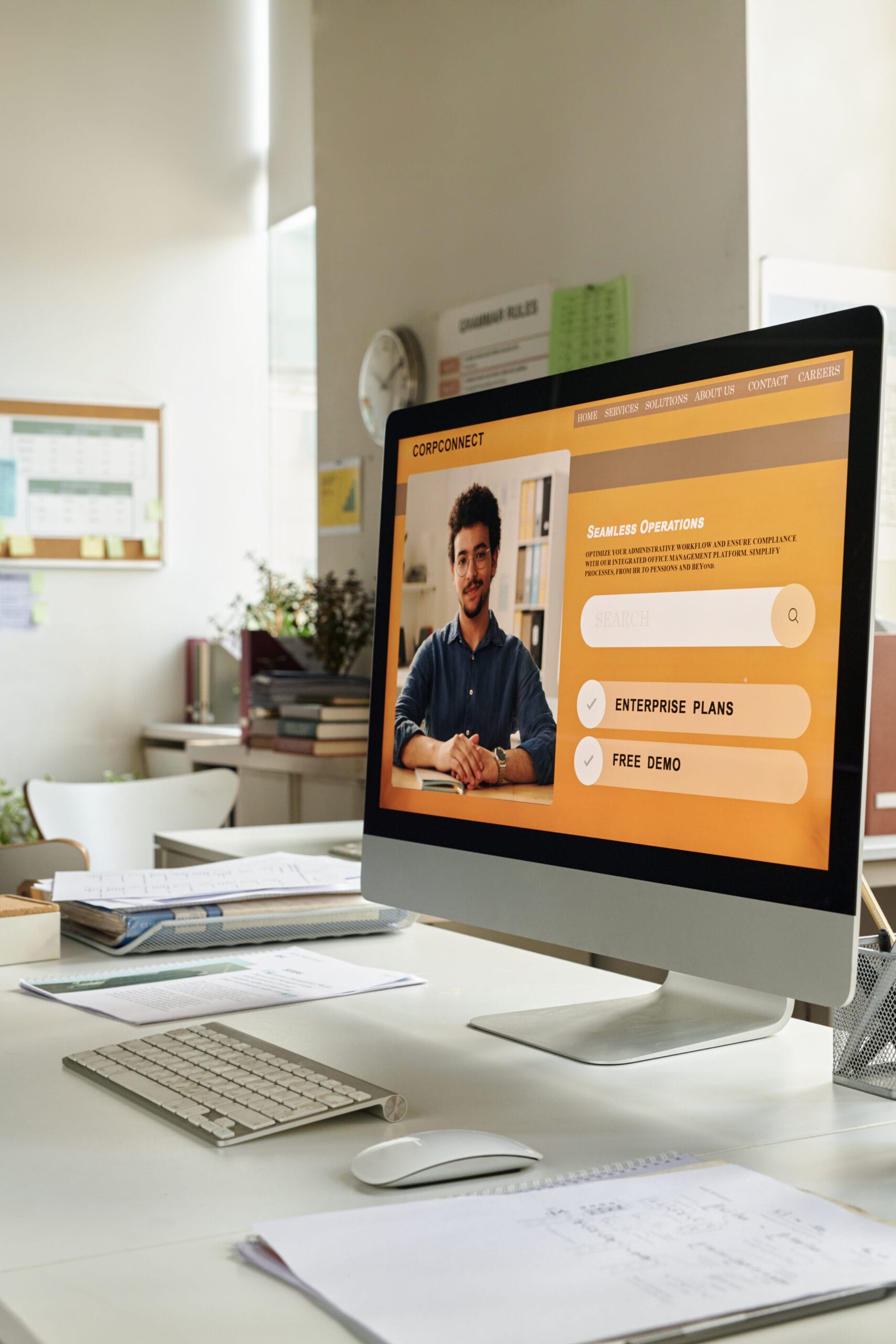 Working in Modern Office Using New Business Software | Bpointer